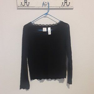 Black Lace Womens M Top Emma James